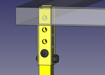 Height adjustment of desk.